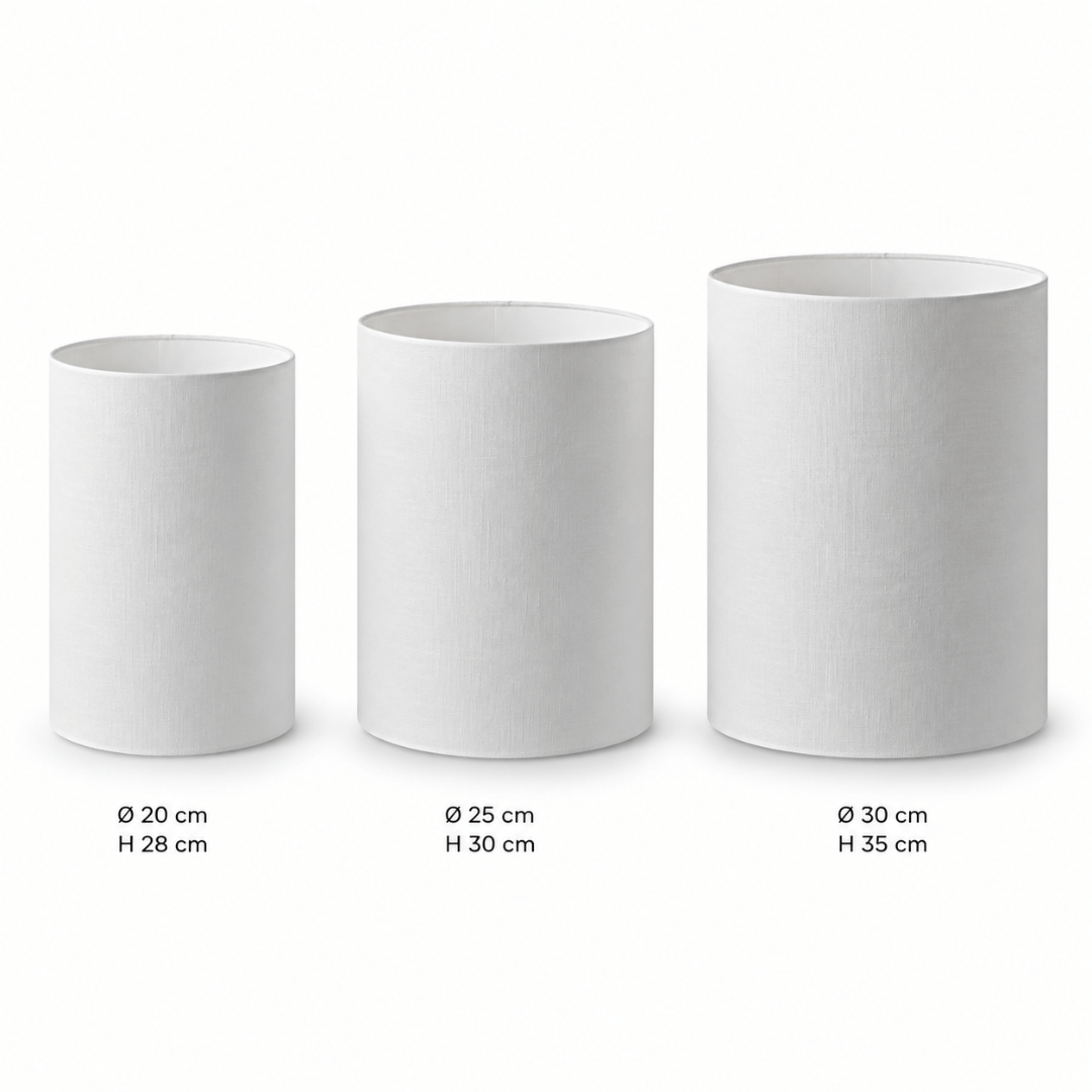 Cylinder lampeskærm hvid. samlet