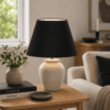 Rund skrå lampeskærm "Sort" stof. Bomuld - Thumbnail Image 2