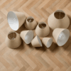 Rund skrå lampeskærm "Sand" stof. Hør - Thumbnail Image 3