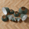 Rund skrå lampeskærm "Grøn" stof. Hør - Thumbnail Image 3