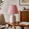 Rund skrå lampeskærm "Rosa" stof. Hør - Thumbnail Image 2