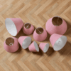 Rund skrå lampeskærm "Rosa" stof. Hør - Thumbnail Image 3