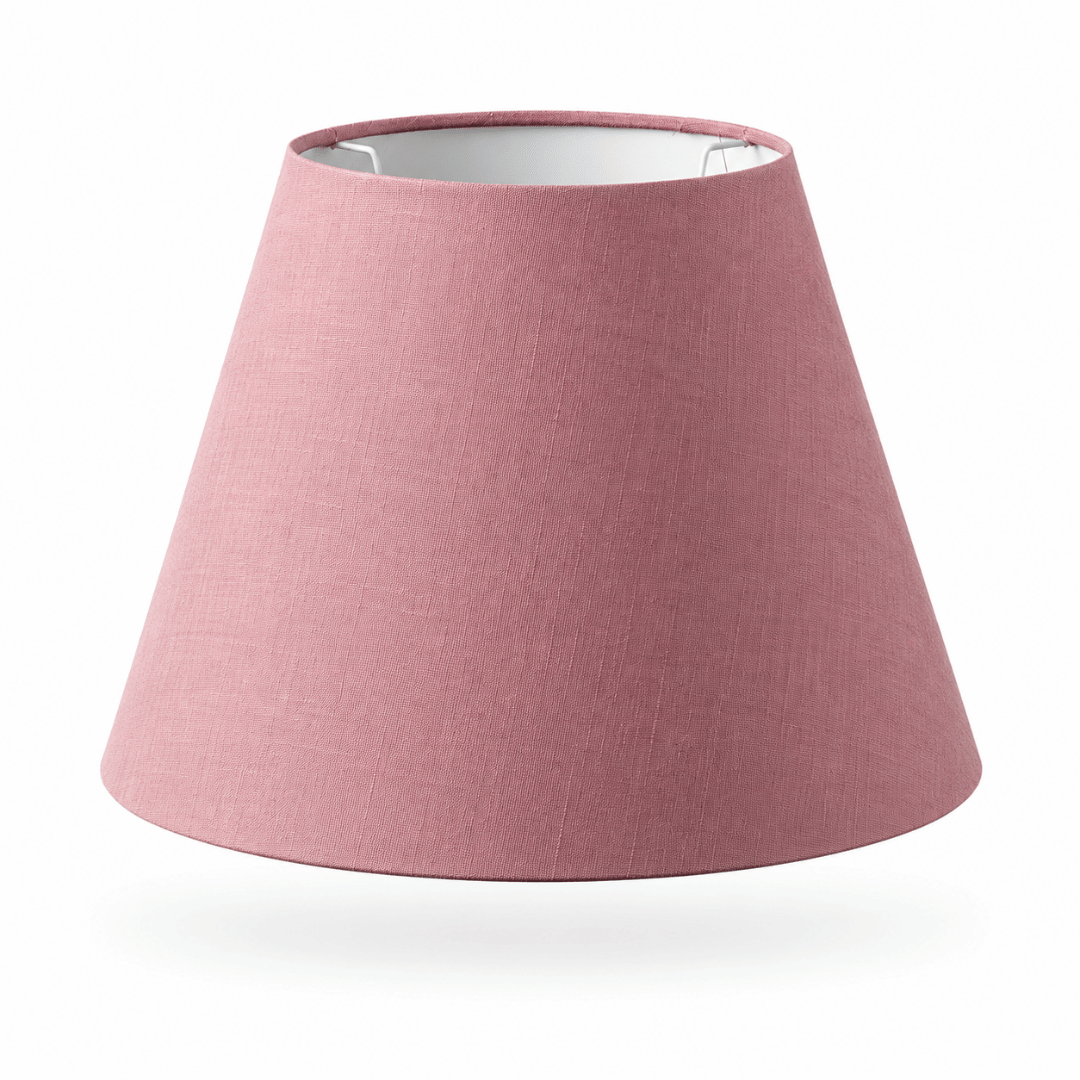 Rund skrå lampeskærm "Rosa" stof. Hør