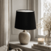 Oval lampeskærm "Sort" stof. Bomuld - Thumbnail Image 2