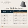 Oval Skrå lampeskærm "Blå" stof. Hør - Thumbnail Image 3